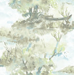 LG90604 Attersee watercolor landscape wallpaper from the Lugano collection by Seabrook Designs