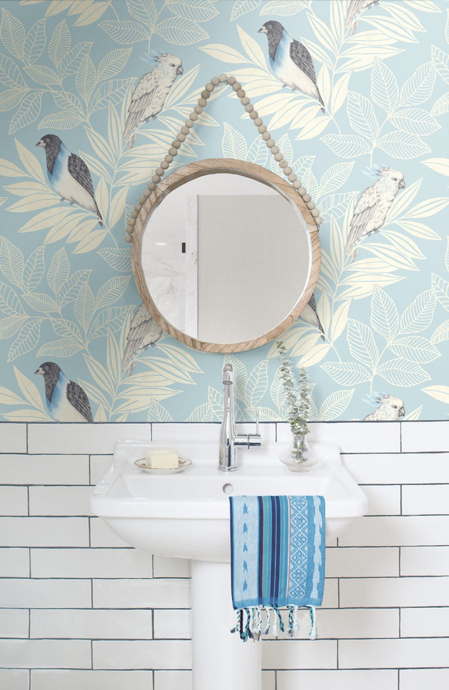 RY30102 paradise island birds bohemian wallpaper from the Boho Rhapsody collection by Seabrook Designs