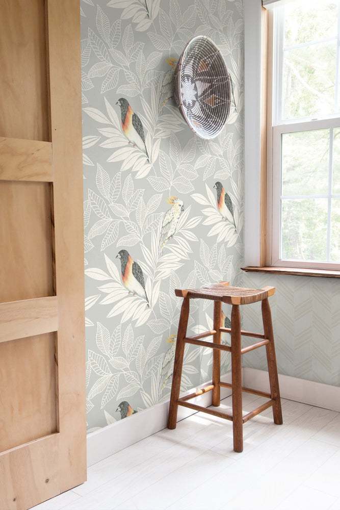 RY30100 paradise island birds bohemian wallpaper from the Boho Rhapsody collection by Seabrook Designs