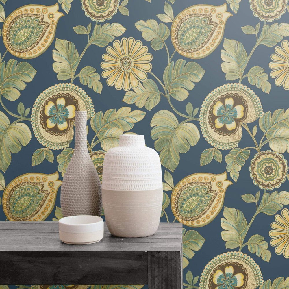 
                  
                    RY31212 calypso paisley leaf botanical wallpaper from the Boho Rhapsody collection by Seabrook Designs
                  
                