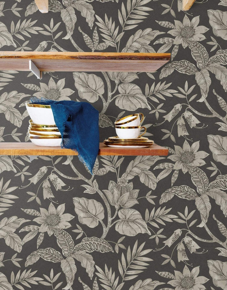RY30200 rainforest leaves botanical wallpaper from the Boho Rhapsody collection by Seabrook designs
