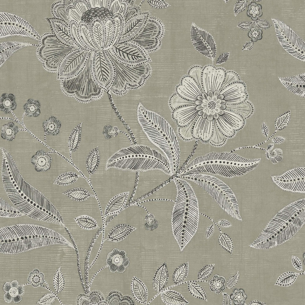 
                  
                    MK20300 linework floral wallpaper from the Metallika collection by Seabrook Designs
                  
                