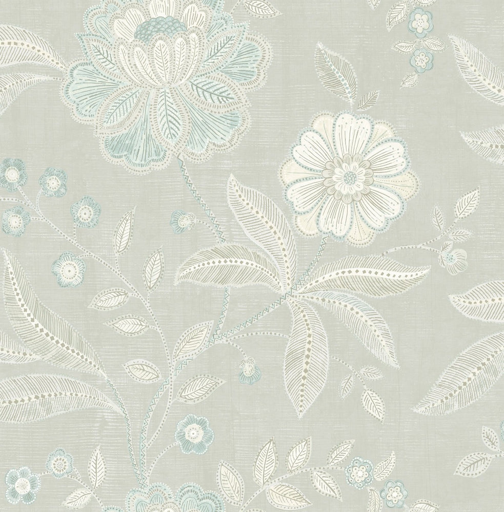 MK20302 linework floral wallpaper from the Metallika collection by Seabrook Designs