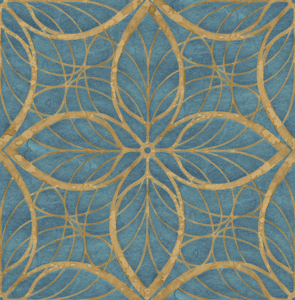 Metallika Patina Lattice Rustic Unpasted Wallpaper