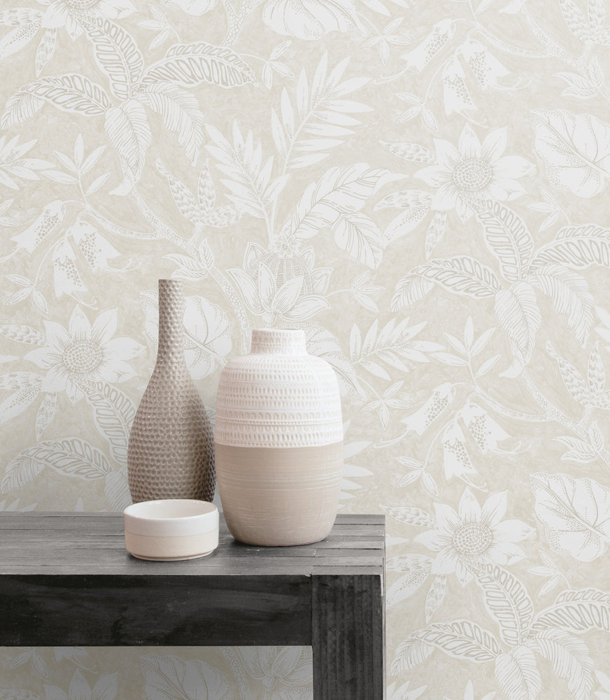 RY30210 rainforest leaves botanical wallpaper from the Boho Rhapsody collection by Seabrook designs