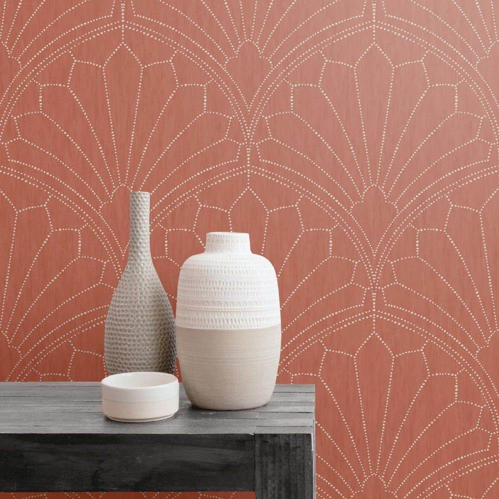 
                  
                    RY31501 scallop medallion geometric wallpaper from the Boho Rhapsody collection by Seabrook Designs
                  
                
