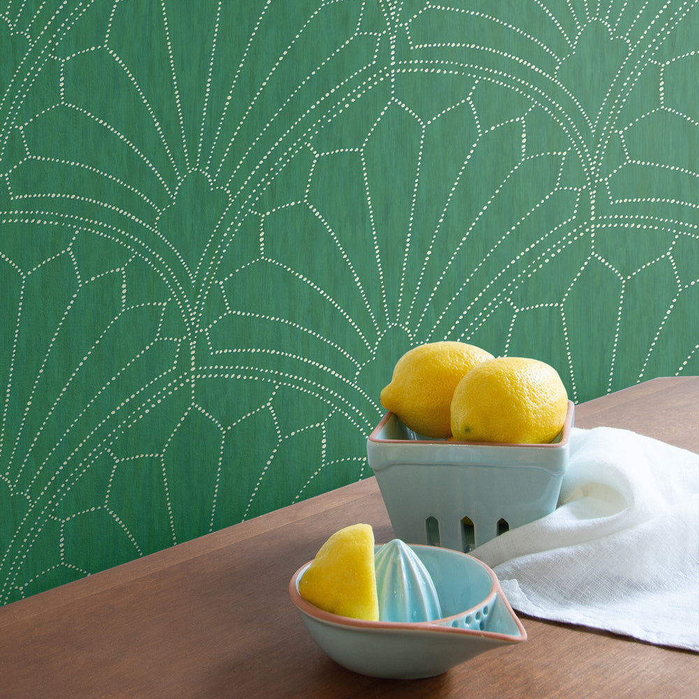 
                  
                    RY31504 scallop medallion geometric wallpaper from the Boho Rhapsody collection by Seabrook Designs
                  
                