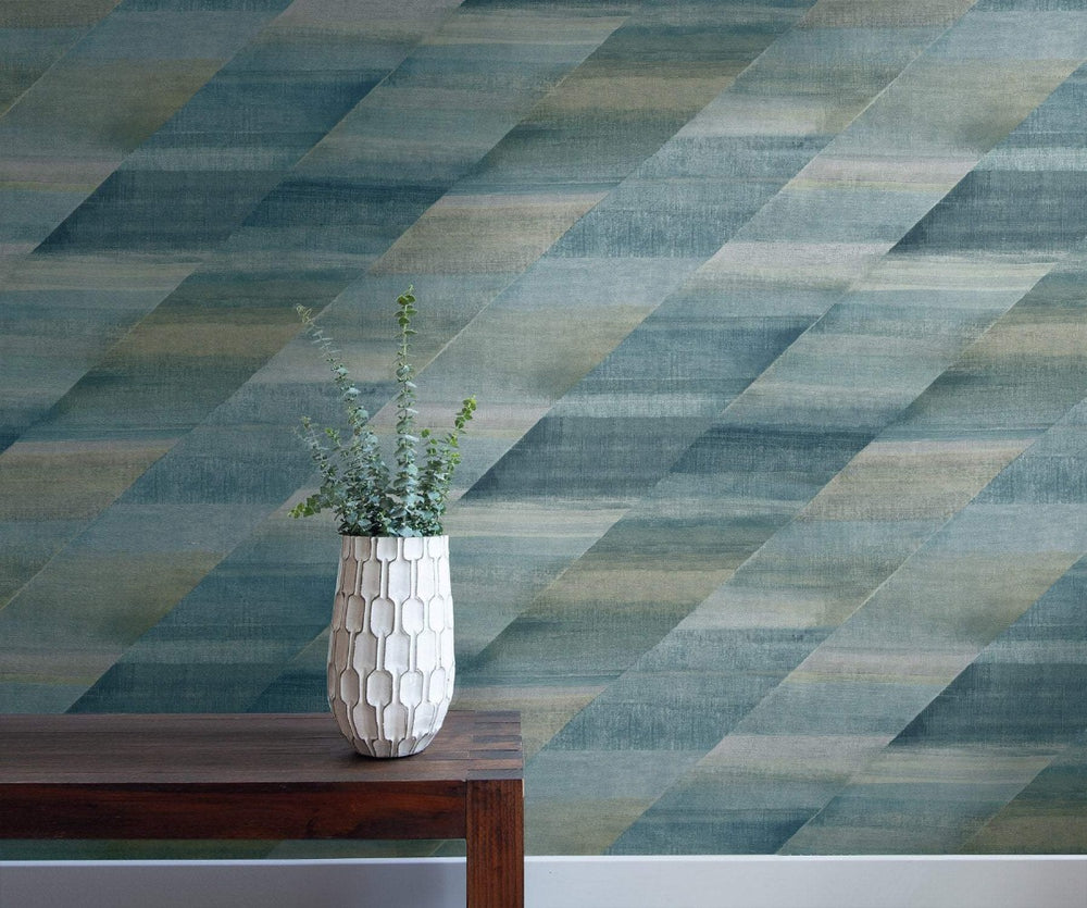 RY30304 rainbow diagonals striped wallpaper from the Boho Rhapsody collection by Seabrook Designs
