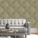 MT81605 Telluride damask wallpaper decor from the Montage collection by Seabrook Designs