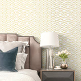 Metallic Gold Diamond Geometric Peel and Stick Removable Wallpaper