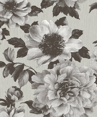 Mica Halftone Floral Unpasted Wallpaper