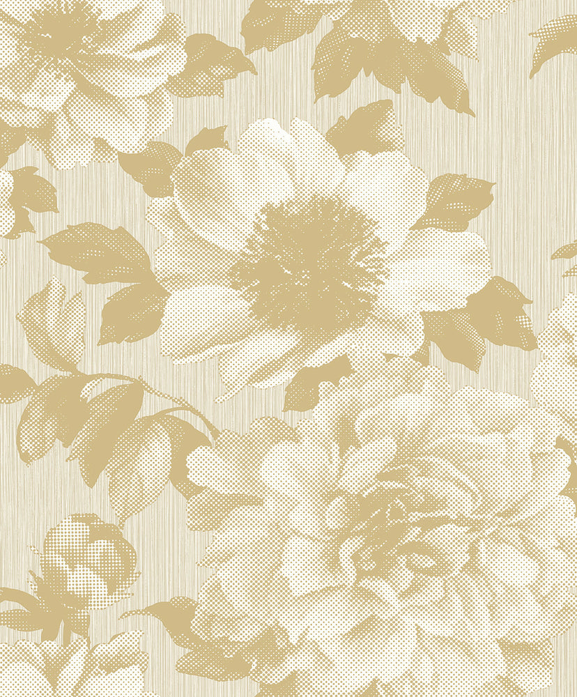 Seabrook Designs Mica Halftone Floral Wallpaper