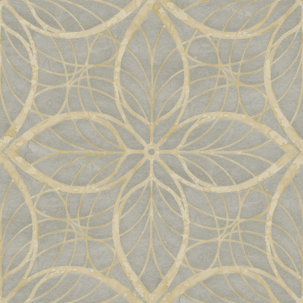 MK20508 Patina lattice rustic wallpaper from the Metallika collection by Seabrook Designs