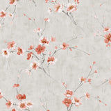 AI41608 pink silk road floral wallpaper from the Koi collection by Seabrook Designs