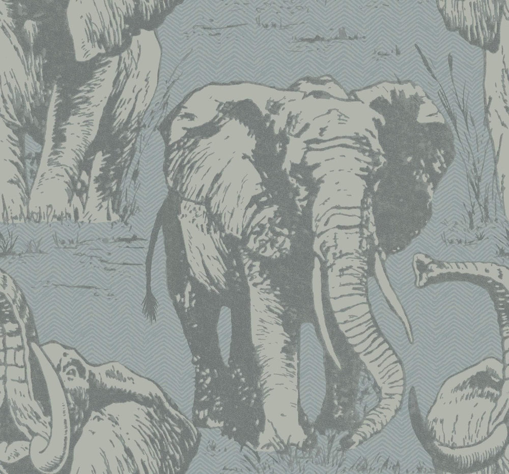 CR22102 Jefferson elephant wallpaper from the Island collection by Carl Robinson