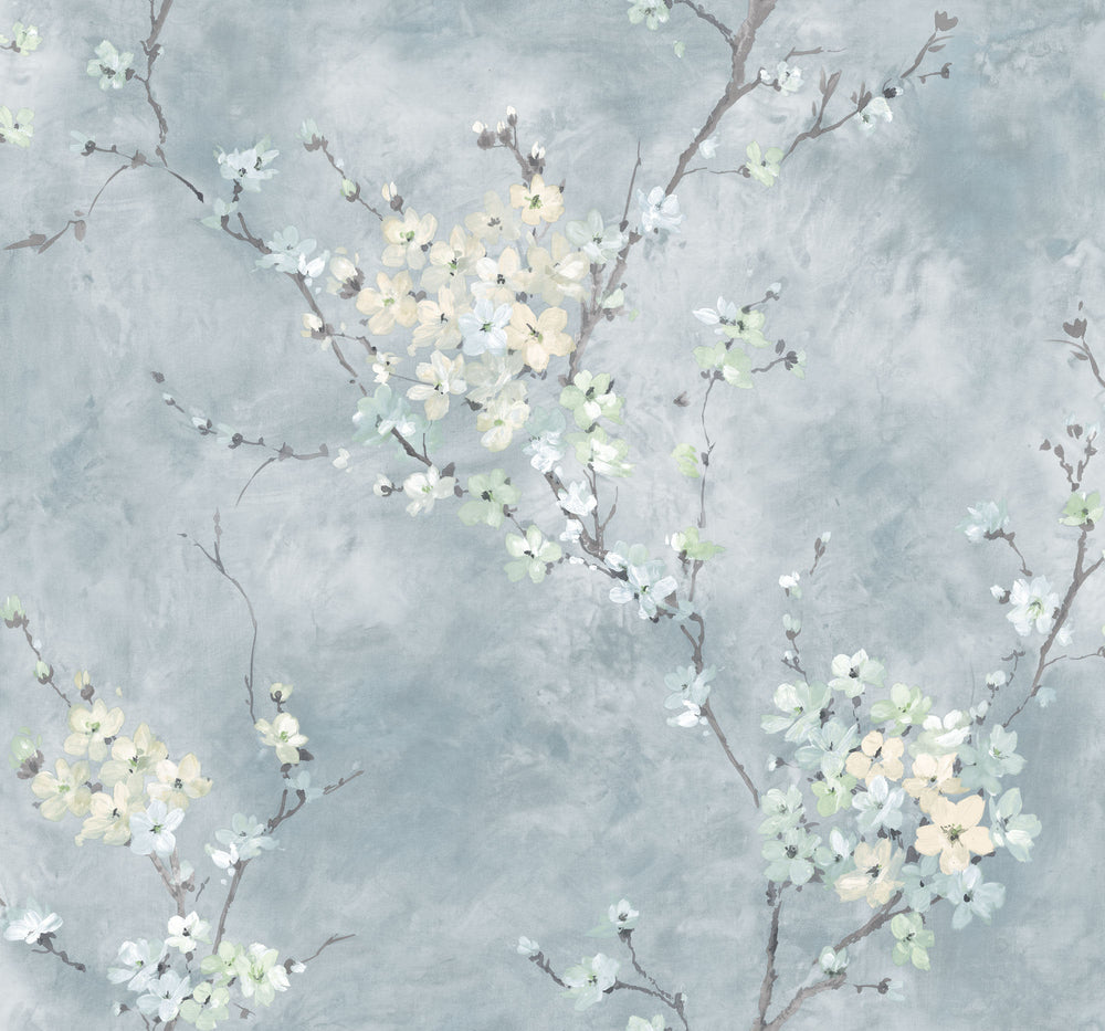 Seaglass Orgden Floral Branch Wallpaper