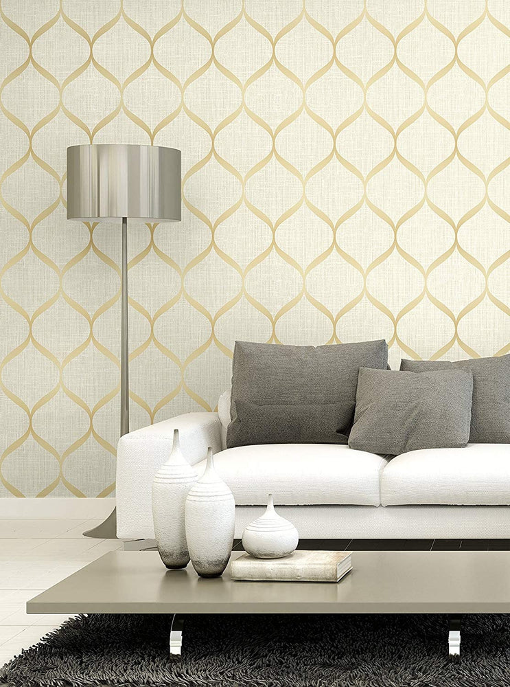 UK21205 ogee geometric wallpaper living room