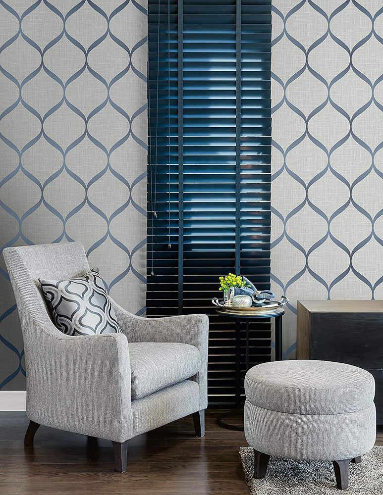 UK21212 ogee geometric wallpaper living room
