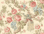 Cecilia Perched Bird Floral Trail Wallpaper