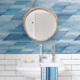 RY30302 bathroom rainbow diagonals striped wallpaper from the Boho Rhapsody collection by Seabrook Designs