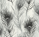 Island Jersey Peacock Feather Unpasted Wallpaper