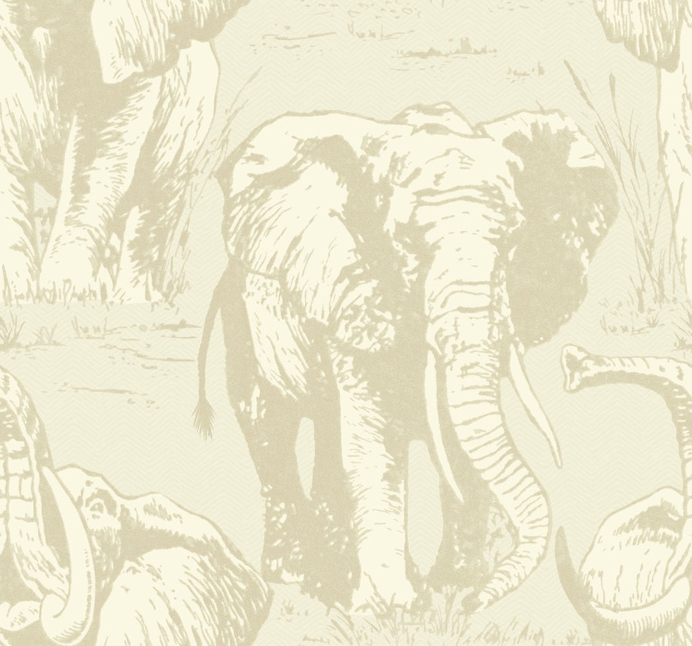 CR22100 Jefferson elephant wallpaper from the Island collection by Carl Robinson