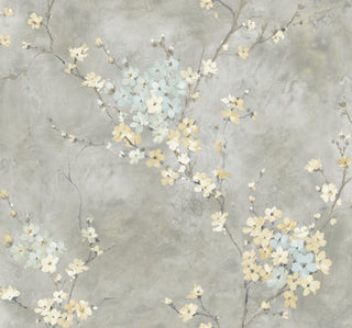 Sea Glass Orgden Floral Branch Unpasted Wallpaper
