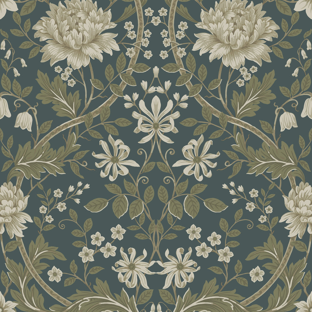 SD20104 honeysuckle floral damask wallpaper from Say Decor