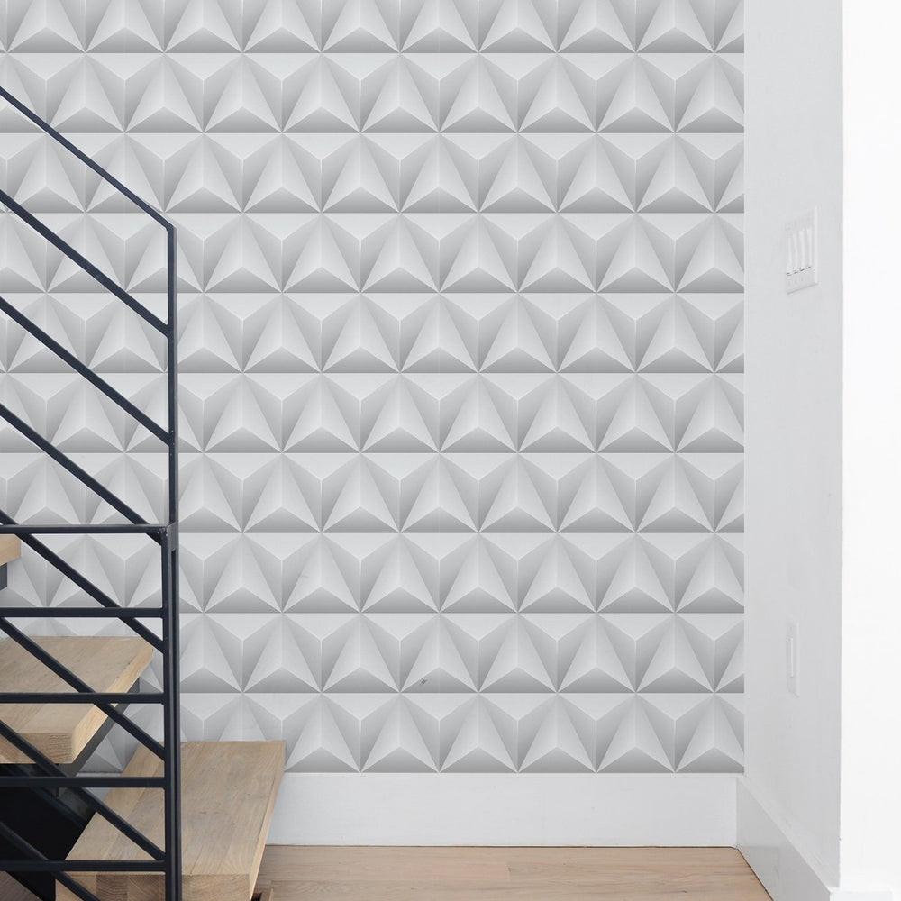 
                  
                    NW32800 triangle origami geometric staircase peel and stick removable wallpaper by NextWall
                  
                