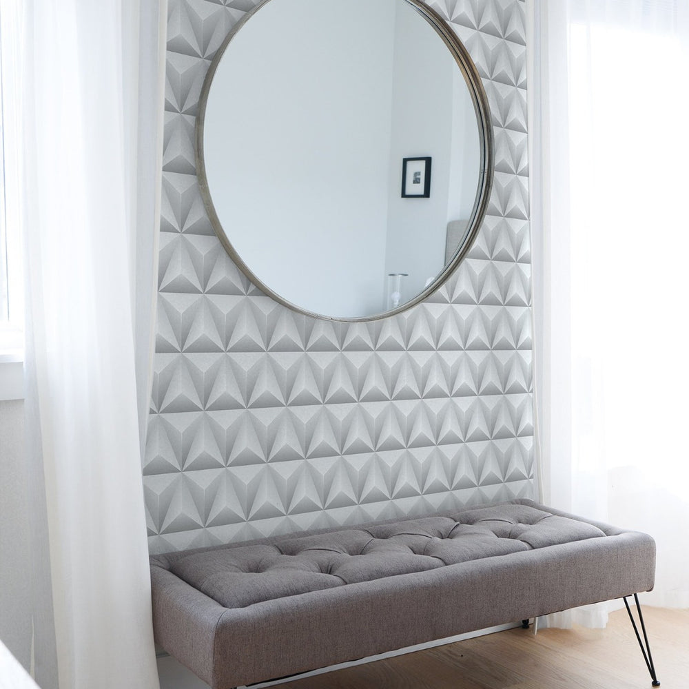 
                  
                    NW32800 triangle origami geometric bedroom peel and stick removable wallpaper by NextWall
                  
                