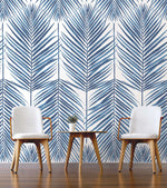 NZ10002M paradise palm leaf blue peel and stick wall mural decor from NextWall