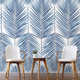 NZ10002M paradise palm leaf blue peel and stick wall mural decor from NextWall