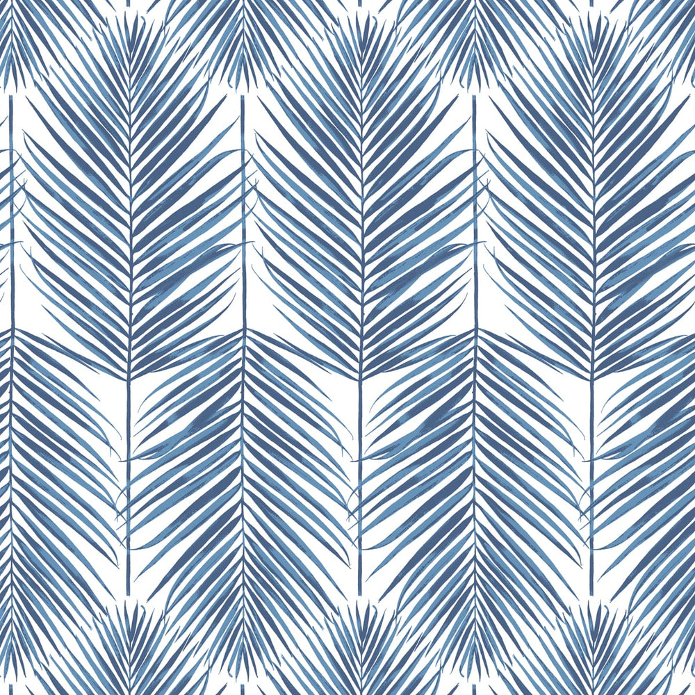 NZ10002M paradise palm leaf blue peel and stick wall mural from NextWall