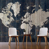 NZ10102M vintage world map peel and stick wall mural living room from NextWall
