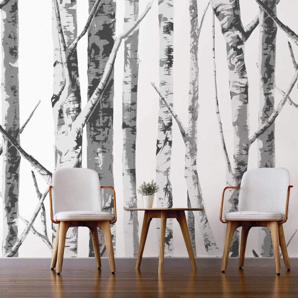 
                  
                    NZ10400M winter birch tree peel and stick wall mural living room from NextWall
                  
                