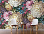 NZ10706M english garden floral peel and stick wall mural living room from NextWall