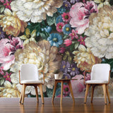 NZ10706M english garden floral peel and stick wall mural living room from NextWall